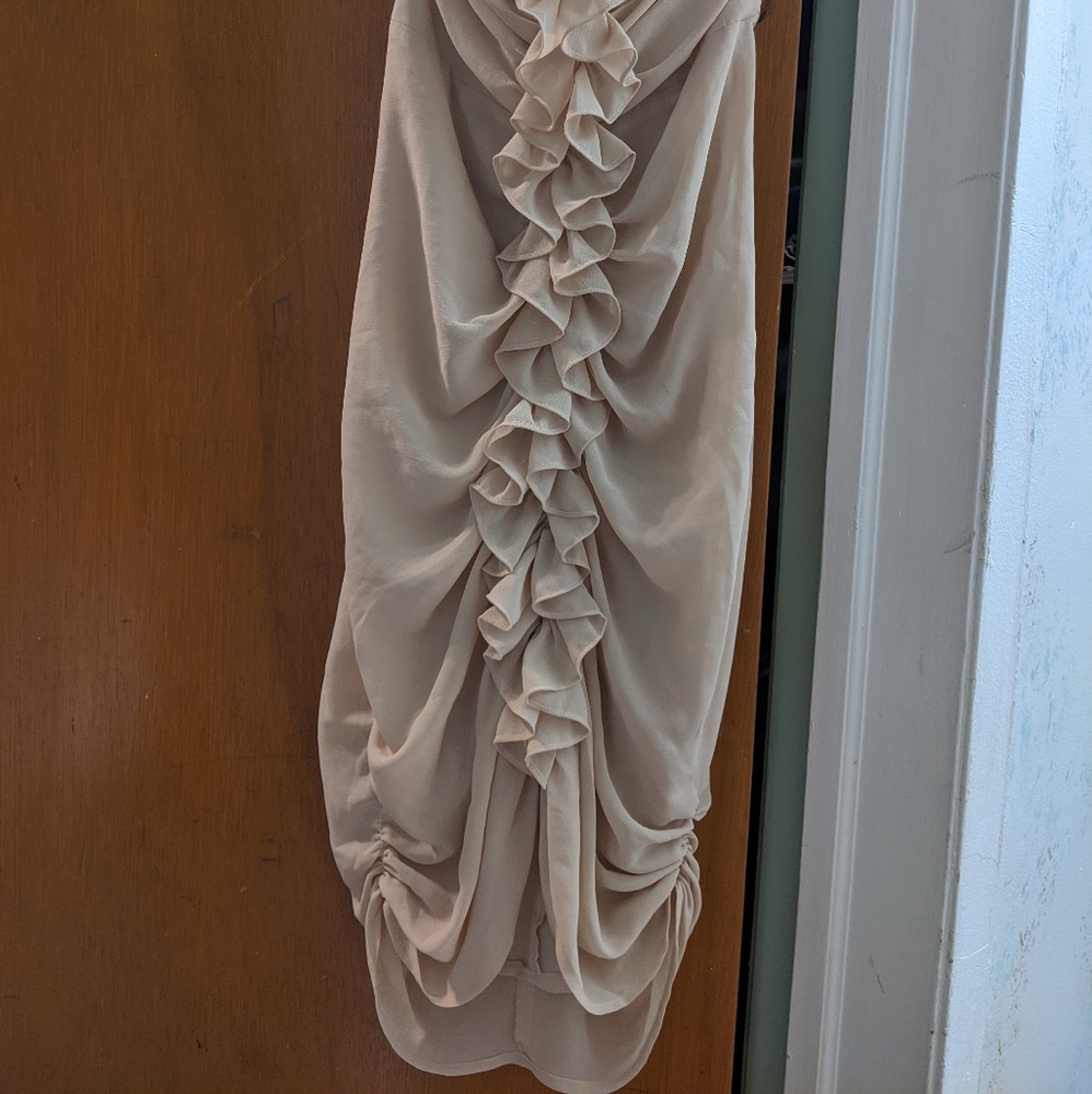 Blush midi frill dress